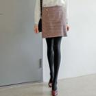 Inset Shorts Plaid H-line Mini Skirt