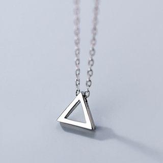 925 Sterling Silver Triangle Pendant Necklace S925 Sterling Silver Pendant Necklace - One Size