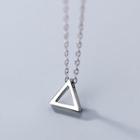 925 Sterling Silver Triangle Pendant Necklace S925 Sterling Silver Pendant Necklace - One Size