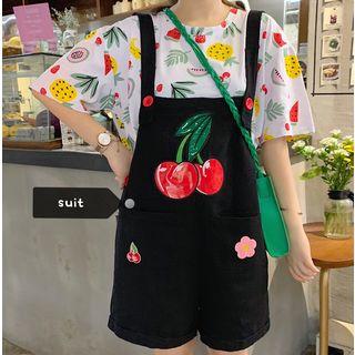 Fruit Print Jumper Shorts / Short-sleeve T-shirt