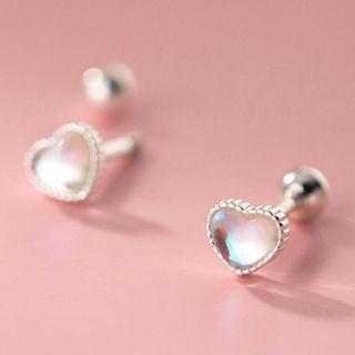 Heart Sterling Silver Earring 1 Pair - S925 Silver Earrings - One Size