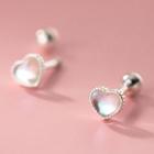 Heart Sterling Silver Earring 1 Pair - S925 Silver Earrings - One Size