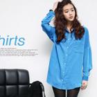 Drop-shoulder Pocket-front Shirt