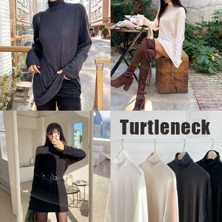Turtle-neck Long T-shirt