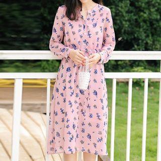 Floral Print Buttoned Dress