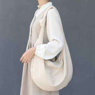 Plain Faux Leather Hobo Shoulder Bag