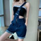 One Strap Suspender Denim Shorts