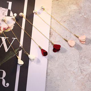 Flower Faux Pearl Threader Earring