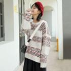 Printed Oversize Sweater Almond - One Size