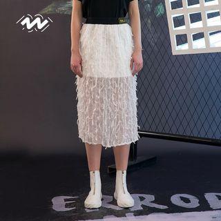 High Waist A-line Skirt White - One Size