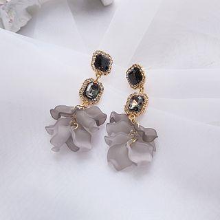 Rhinestone Flower Dangle Earring E2923 - As Shown In Figure - One Size