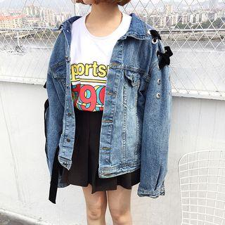 Lacing Detail Denim Jacket