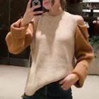 Color-block Cutout Sweater