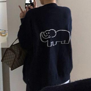 Elephant Print Cardigan