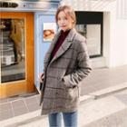 Peaked-lapel Double-breasted Herringbone Jacket