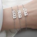 Sterling Silver Couple Matching Numbering Bracelet
