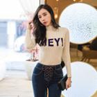 Hey Mock-neck Rib-knit Top