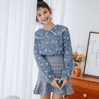 Peter Pan Collar Floral Print Blouse