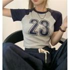 Short-sleeve Number Raglan T-shirt