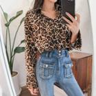 Leopard Print Crepe Shirt