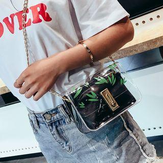 Print Transparent Crossbody Bag With Pouch
