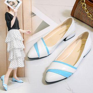 Pointed Paneled Low-heel Pumps