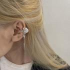 Rose Alloy Cuff Earring Gn0651 - 1 Pc - Silver - One Size