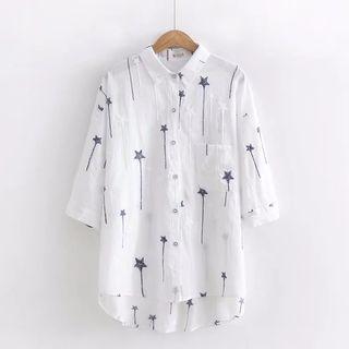 Star Embroidered Short Sleeve Shirt