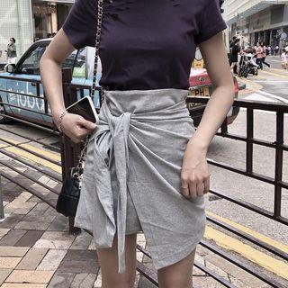 Side Tie Mini Skirt