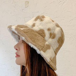 Milk Cow Print Chenille Bucket Hat