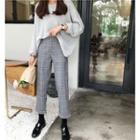 Plaid Cropped Straight Cut Pants