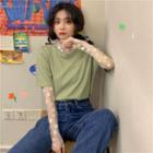 Short-sleeve T-shirt / Long-sleeve Mesh Top