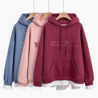 Lettering Sequined Hoodie