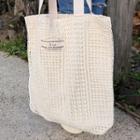 Oversized Crochet Canvas Shopper Bag