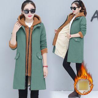 Faux Shearling Hooded Coat