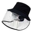 Plain Bucket Hat With Face Shield 6338 - Black - One Size