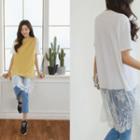 Lace-hem T-shirt Dress