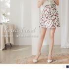 Tie-waist Floral Mini Skirt