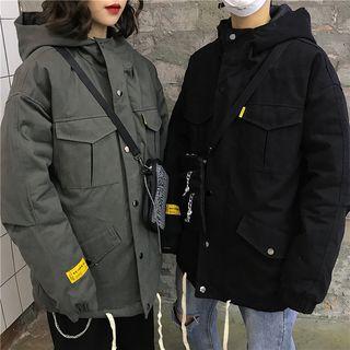 Couple Matching Pocketed Hooded Padded Jacket