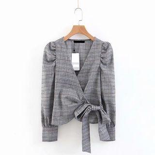 Plaid Tie-waist Light Jacket