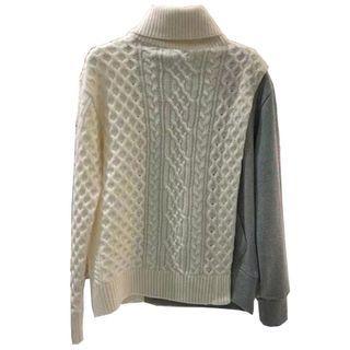 Mock Two-piece Cable-knit Turtleneck Sweater