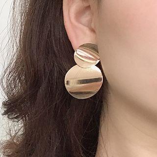 Polished Alloy Disc Dangle Earring