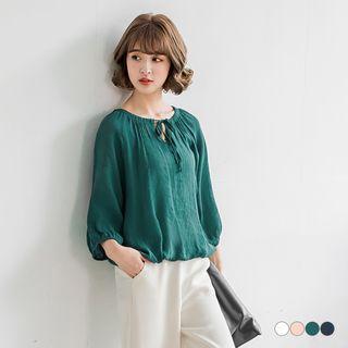 Solid Color Peasant Blouse