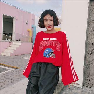 Long Sleeve Stripe Printing T-shirt
