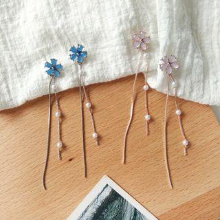 Faux Pearl & Flower Fringed Earring