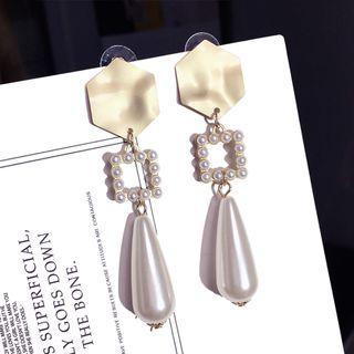 Faux Pearl Dangle Earring 1 Pair - Khaki - One Size