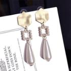 Faux Pearl Dangle Earring 1 Pair - Khaki - One Size