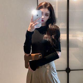 Cutout Elbow Long Sleeve T-shirt