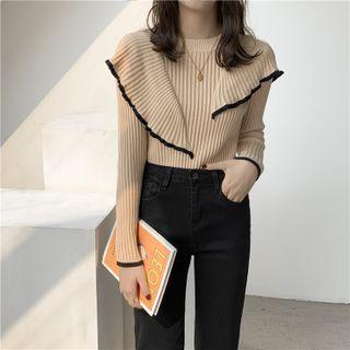 Ruffle Ribbed Knit Top