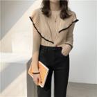 Ruffle Ribbed Knit Top